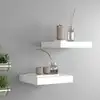 Image de vidaXL Étagères murales flottantes 2 pcs blanc 23x23,5x3,8 cm MDF