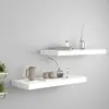 Image de vidaXL Étagères murales flottantes 2 pcs blanc 60x23,5x3,8 cm MDF