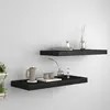 Image de vidaXL Étagères murales flottantes 2 pcs noir 60x23,5x3,8 cm MDF
