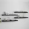 Image de vidaXL Étagères murales flottantes 4 pcs noir 90x23,5x3,8 cm MDF