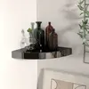 Image de vidaXL 323889 Floating Corner Shelf High Gloss Black 25x25x3,8 cm MDF