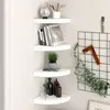 Image de vidaXL Étagères d'angle flottantes 4 pcs blanc 25x25x3,8 cm MDF