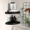 Image de vidaXL Étagères d'angle flottantes 2 pcs noir 25x25x3,8 cm MDF