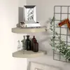 Image de vidaXL Étagères d'angle flottantes 2 pcs chêne 25x25x3,8 cm MDF