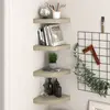 Image de vidaXL Étagères d'angle flottantes 4 pcs chêne 25x25x3,8 cm MDF