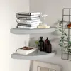 Image de vidaXL Étagères d'angle flottantes 2 pcs gris 35x35x3,8 cm MDF