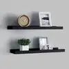Image de vidaXL Étagères à rebord pour cadre photo 2 pcs Noir 40x9x3 cm MDF