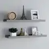 Image de vidaXL Étagères à rebord pour cadre photo 2 pcs Gris 80x9x3 cm MDF