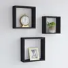 Image de vidaXL Étagères murales sous forme de cube 3 pcs Noir MDF