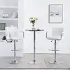 Image de vidaXL Tabourets de bar lot de 2 blanc similicuir