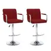 Image de vidaXL Tabourets de bar lot de 2 rouge bordeaux similicuir