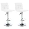 Image de vidaXL Tabourets de bar lot de 2 blanc similicuir
