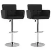 Image de vidaXL Tabourets de bar lot de 2 noir similicuir