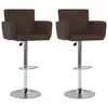 Image de vidaXL Tabourets de bar lot de 2 marron similicuir