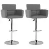 Image de vidaXL Tabourets de bar lot de 2 gris similicuir