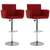 Image de vidaXL Tabourets de bar lot de 2 rouge bordeaux similicuir