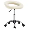 Image de vidaXL Chaise de travail roulante Crème Similicuir