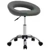 Image de vidaXL Chaise de travail roulante Gris Similicuir