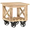 Image de vidaXL Table d'appoint avec roues 40x40x42 cm Bois de manguier brut