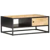 Image de vidaXL Table basse à porte sculptée 90x55x36 cm Bois de manguier brut