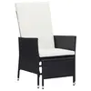 Image de vidaXL Chaise inclinable de jardin avec coussins Résine tressée Noir