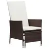 Image de vidaXL Chaise inclinable de jardin avec coussins Résine tressée Marron