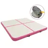 Image de vidaXL Tapis gonflable de gymnastique avec pompe 200x200x10cm PVC Rose