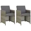 Image de vidaXL Chaises de jardin lot de 2 avec coussins Résine tressée Gris