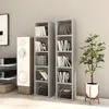 Image de vidaXL Armoires à CD 2 pcs Gris béton 21x16x93,5 cm Aggloméré