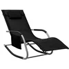 Image de vidaXL Chaise longue en Textilene Noir et Gris