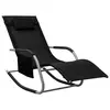 Image de vidaXL Chaise longue textilène noir et gris