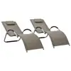 Image de vidaXL Chaises longues textilène lot de 2 taupe et gris