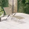 Image de vidaXL Chaise longue Textilène et aluminium Crème