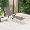 Image de vidaXL Chaise longue Textilène et aluminium Taupe