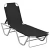 Image de vidaXL Chaise longue aluminium et textilène noir