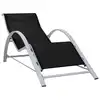 Image de vidaXL Chaise longue textilène et aluminium noir