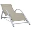 Image de vidaXL Chaise longue textilène et aluminium crème