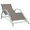 Image de vidaXL Chaise longue textilène et aluminium taupe