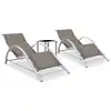 Image de vidaXL Chaises longues lot de 2 avec table Aluminium Taupe