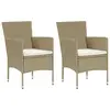 Image de vidaXL Chaises manger de jardin lot de 2 Résine tressée Beige