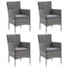 Image de vidaXL Chaises à manger de jardin lot de 4 Résine tressée Gris