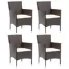 Image de vidaXL Chaises à manger de jardin lot de 4 Résine tressée Marron