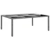 Image de vidaXL Table de jardin 200x150x75 cm Verre trempé/résine tressée Gris