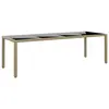 Image de vidaXL Table de jardin avec dessus en verre beige résine tressée