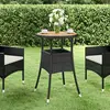 Image de vidaXL Table de jardin Ø60x75 cm Acacia et résine tressée Noir