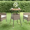 Image de vidaXL Table de jardin Ø60x75 cm Acacia et résine tressée Gris