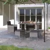 Image de vidaXL Jeu de chaise et tabouret de jardin 4 pcs Résine tressée Gris