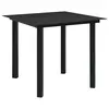 Image de vidaXL Table à dîner de jardin Noir 80x80x74 cm Acier et verre