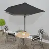 Image de vidaXL Parasol de balcon avec mât en aluminium Noir 270x144x222cm Demi