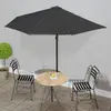 Image de vidaXL Parasol de balcon avec mât en aluminium Noir 300x155x223cm Demi